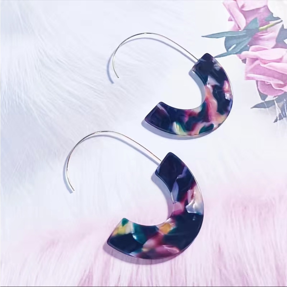 Acrylic Hoop  Earrings‎ Simple Leisure Style